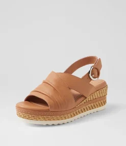 Women SUPERSOFT Comfort|Sandals-Devie Camel Weave Leather Sandals