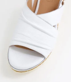 Women SUPERSOFT Comfort|Heels-Devie White Weave Leather Sandals