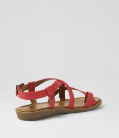 Women BLOWFISH Flats|Sandals-Devon 3 Red Sandals