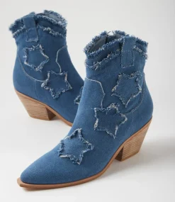 Women TOP END Boots-Dibi Denim Fabric Ankle Boots