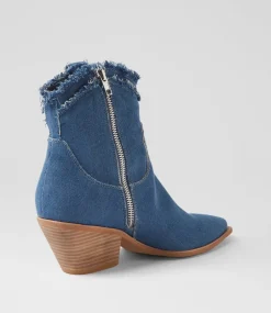 Women TOP END Boots-Dibi Denim Fabric Ankle Boots