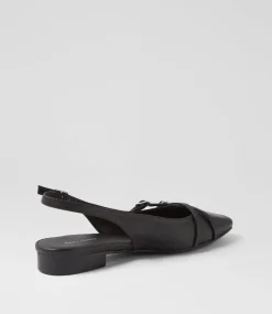Women DIANA FERRARI Flats-Didiane Black Leather Flat Shoes