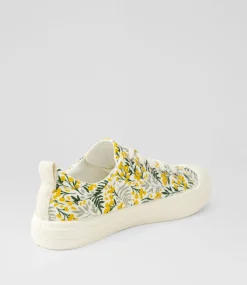 Women I LOVE BILLY Sneakers-Dikembe Yellow Floral Canvas Sneakers