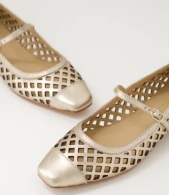 Women DIANA FERRARI Flats-Dillasy Champagne Leather Flat Shoes