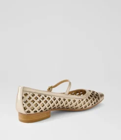 Women DIANA FERRARI Flats-Dillasy Champagne Leather Flat Shoes