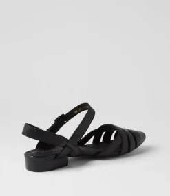 Women DIANA FERRARI Flats-Dinella Black Leather Flat Shoes