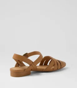 Women DIANA FERRARI Flats-Dinella Dark Tan Leather Flat Shoes