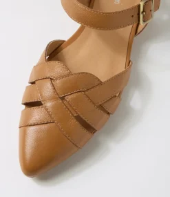 Women DIANA FERRARI Flats-Dinella Dark Tan Leather Flat Shoes