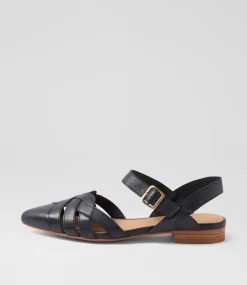 Women DIANA FERRARI Flats-Dinella Navy Leather Flat Shoes