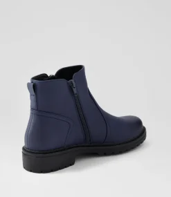 Women I LOVE BILLY Boots-Discan Navy Ankle Boots