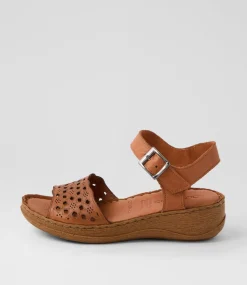 Women COLORADO Comfort|Wedges-Diya Tan Leather Sandals