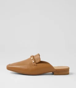 Women DIANA FERRARI Flats-Dizzey Dark Tan Leather Flat Shoes