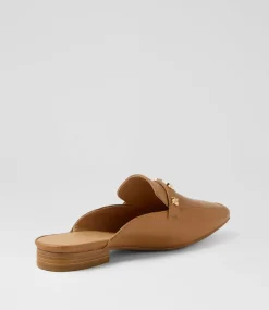 Women DIANA FERRARI Flats-Dizzey Dark Tan Leather Flat Shoes