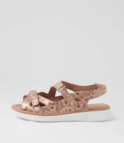 Women SUPERSOFT Comfort|Flats-Donnia Rose Bloom Leather Sandals
