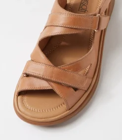 Women SUPERSOFT Comfort|Flats-Donnia Tan Leather Sandals