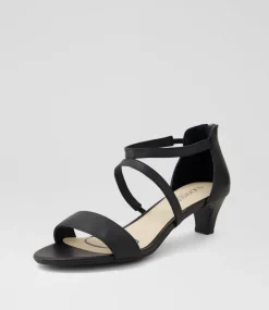 Women SUPERSOFT Comfort|Heels-Dorothe Black Leather Sandals