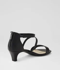 Women SUPERSOFT Comfort|Heels-Dorothe Black Leather Sandals