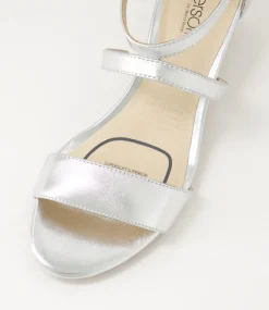 Women SUPERSOFT Comfort|Heels-Dorothe Silver Leather Sandals