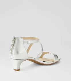 Women SUPERSOFT Comfort|Heels-Dorothe Silver Leather Sandals