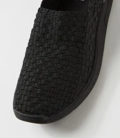 Women SUPERSOFT Comfort|Flats-Doti Black Elastic Flat Shoes