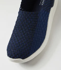 Women SUPERSOFT Comfort|Flats-Doti Navy Elastic Flat Shoes