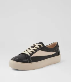 Women TOP END Sneakers-Dowens Black Vanilla Leather Sneakers
