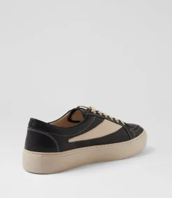 Women TOP END Sneakers-Dowens Black Vanilla Leather Sneakers