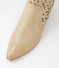 Women TOP END Boots-Dozza Camel Leather Ankle Boots
