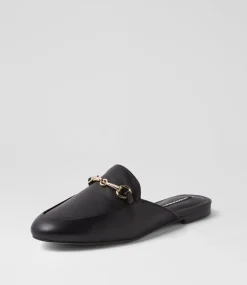 Women WINDSOR SMITH Flats-Dree Black Leather Flat Shoes