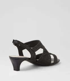 Women SUPERSOFT Comfort|Heels-Drews Black Jewels Sandals