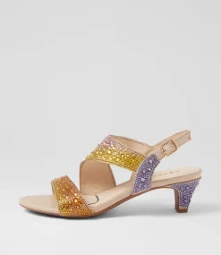 Women SUPERSOFT Comfort|Heels-Drews Multi Jewels Sandals