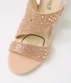 Women SUPERSOFT Comfort|Heels-Drews Pale Gold Jewels Sandals
