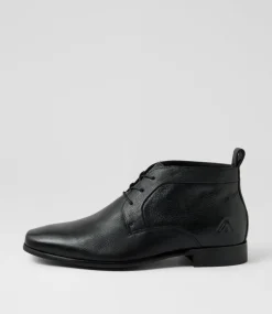 COLORADO Dress Shoes|Casuals-Drift Black Leather Lace Up Boots