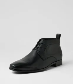 COLORADO Dress Shoes|Casuals-Drift Black Leather Lace Up Boots