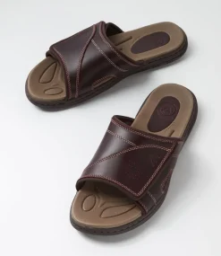 COLORADO Casuals|Sandals-Duke Oxblood Leather Slides