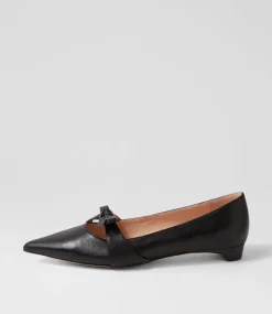 Women DIANA FERRARI Flats|Dress-Dulcie Black Leather Loafers