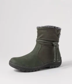 Women I LOVE BILLY Boots-Duzzel Olive Multi Ankle Boots