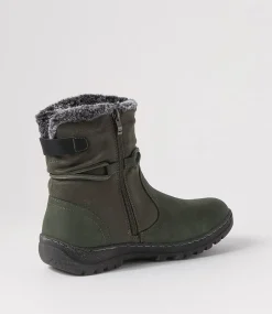 Women I LOVE BILLY Boots-Duzzel Olive Multi Ankle Boots