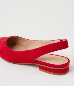 Women DIANA FERRARI Flats-Dyani Red Suede Flat Shoes