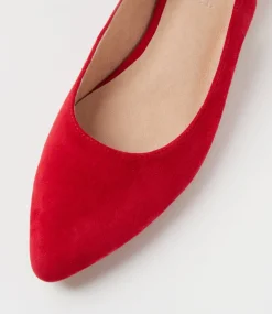 Women DIANA FERRARI Flats-Dyani Red Suede Flat Shoes