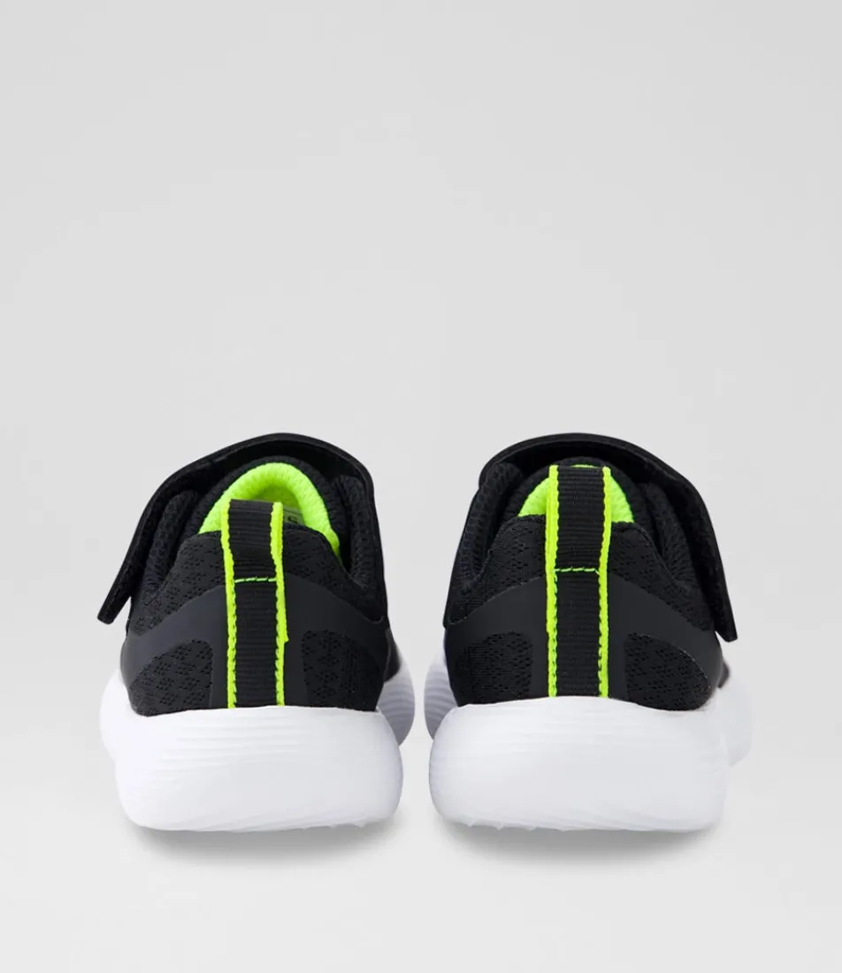 SKECHERS Sport School Shoes-Dyna Toddler Black Lime Fabric Sneakers