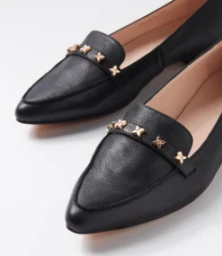 Women DIANA FERRARI Loafers|Flats-Dysin Black Leather Loafers