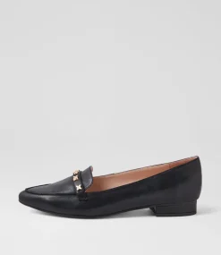 Women DIANA FERRARI Loafers|Flats-Dysin Black Leather Loafers