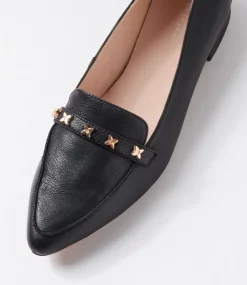 Women DIANA FERRARI Loafers|Flats-Dysin Black Leather Loafers