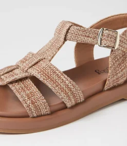 Women I LOVE BILLY Flats|Sandals-Earlan Coffee Fabric Sandals