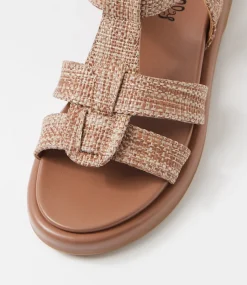 Women I LOVE BILLY Flats|Sandals-Earlan Coffee Fabric Sandals