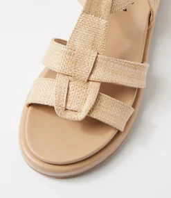 Women I LOVE BILLY Flats|Sandals-Earlan Natural Fabric Sandals