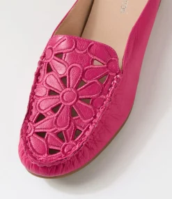 Women DIANA FERRARI Flats-Ebbenie Dark Fuchsia Leather Flat Shoes