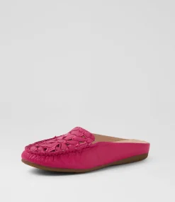 Women DIANA FERRARI Flats-Ebbenie Dark Fuchsia Leather Flat Shoes