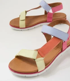 Women DIANA FERRARI Flats|Sandals-Echos Pastel Multi Leather Sandals